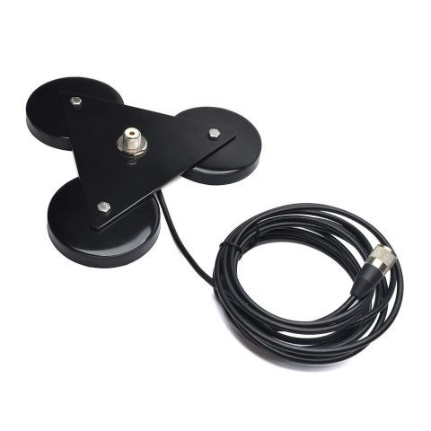 Magnetic Mount 90mm x 3 Triple with RG58 4M Cable PL259